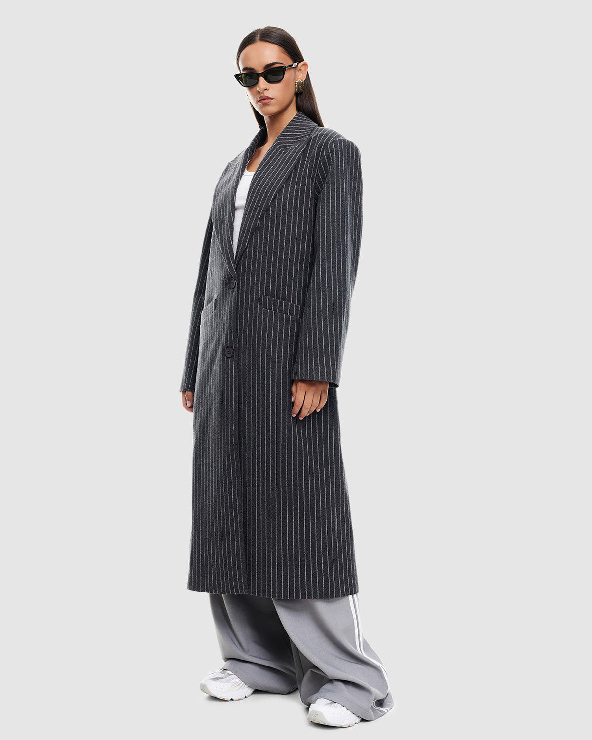 Olsen Coat ONYX PINSTRIPE