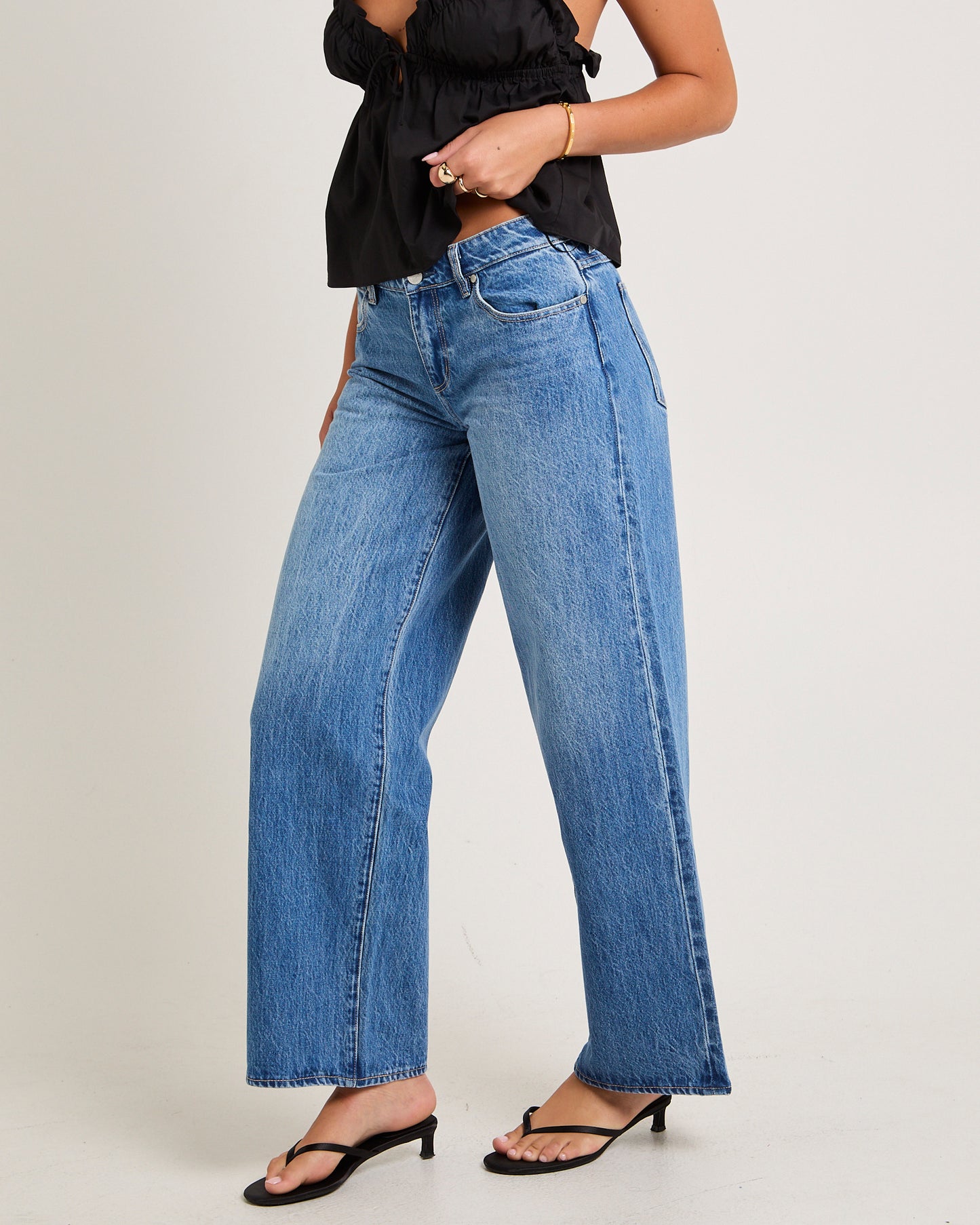 Low Farrah Baggy Denim Jeans Blue River
