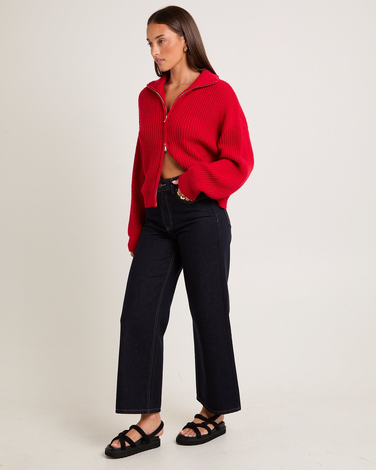 Ellie Double End Zip Longline Cardigan