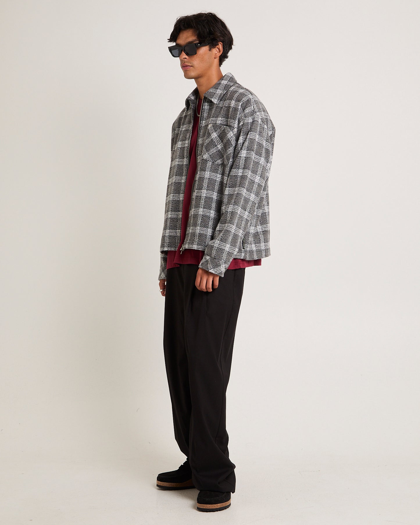 Brushed Check Zip Jacket