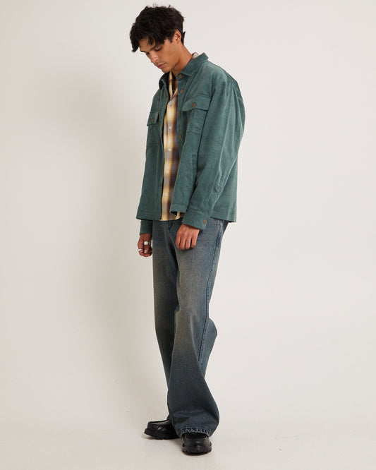 Conditions Corduroy Long Sleeve Overshirt TEAL
