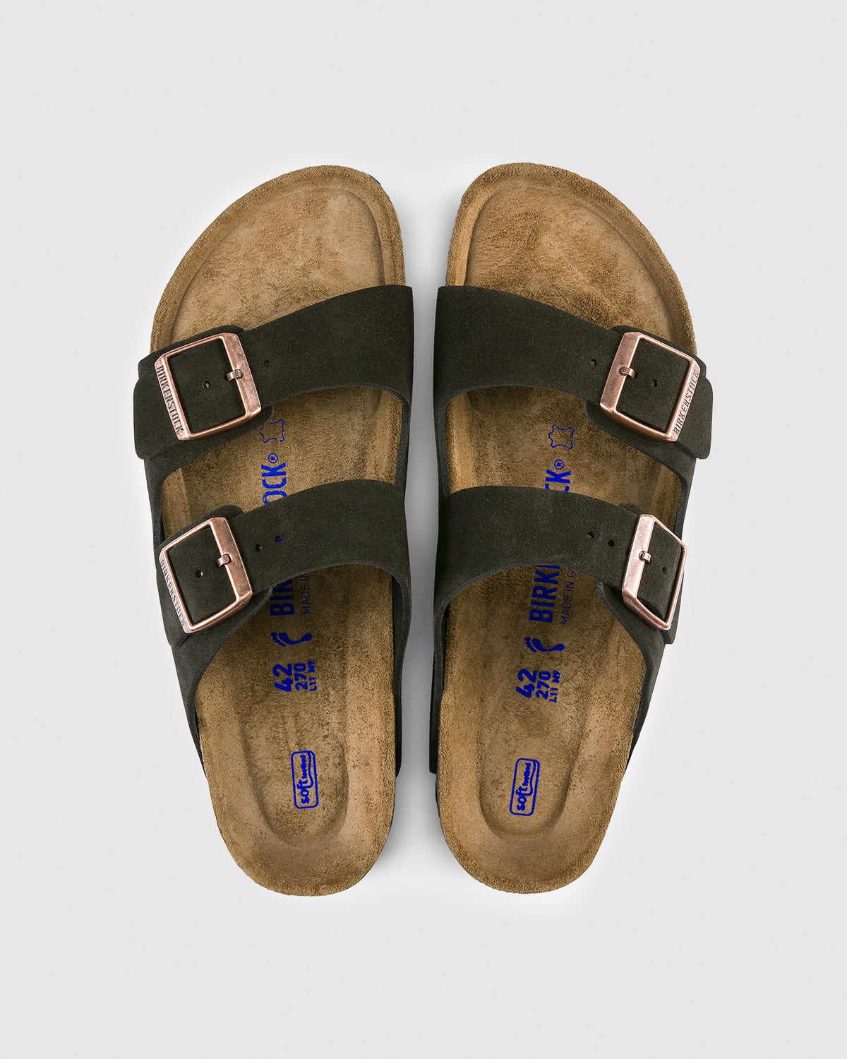 Arizona Soft Foot Bed Suede Leather Sandal MOCCA