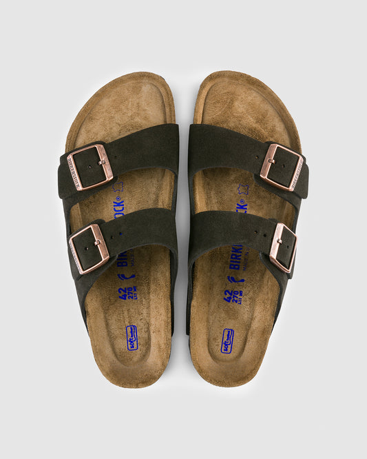 Arizona Soft Foot Bed Suede Leather Sandal MOCCA