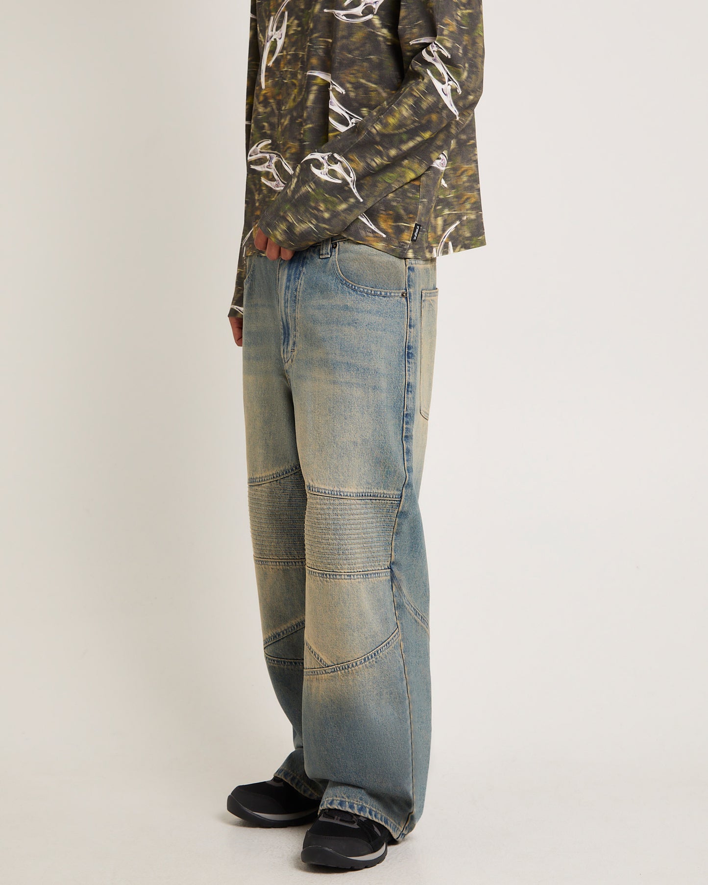 Baggy Moto Denim Jeans