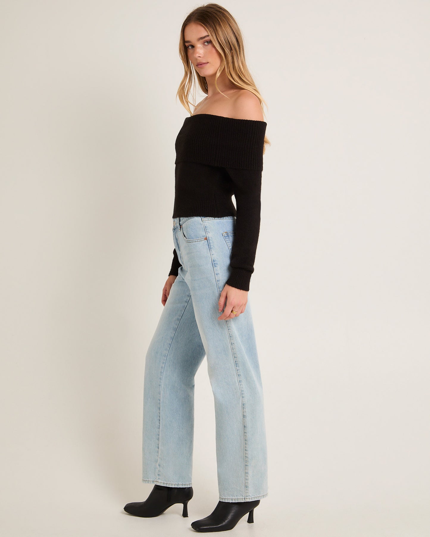 Milly Off Shoulder Knit Sweater