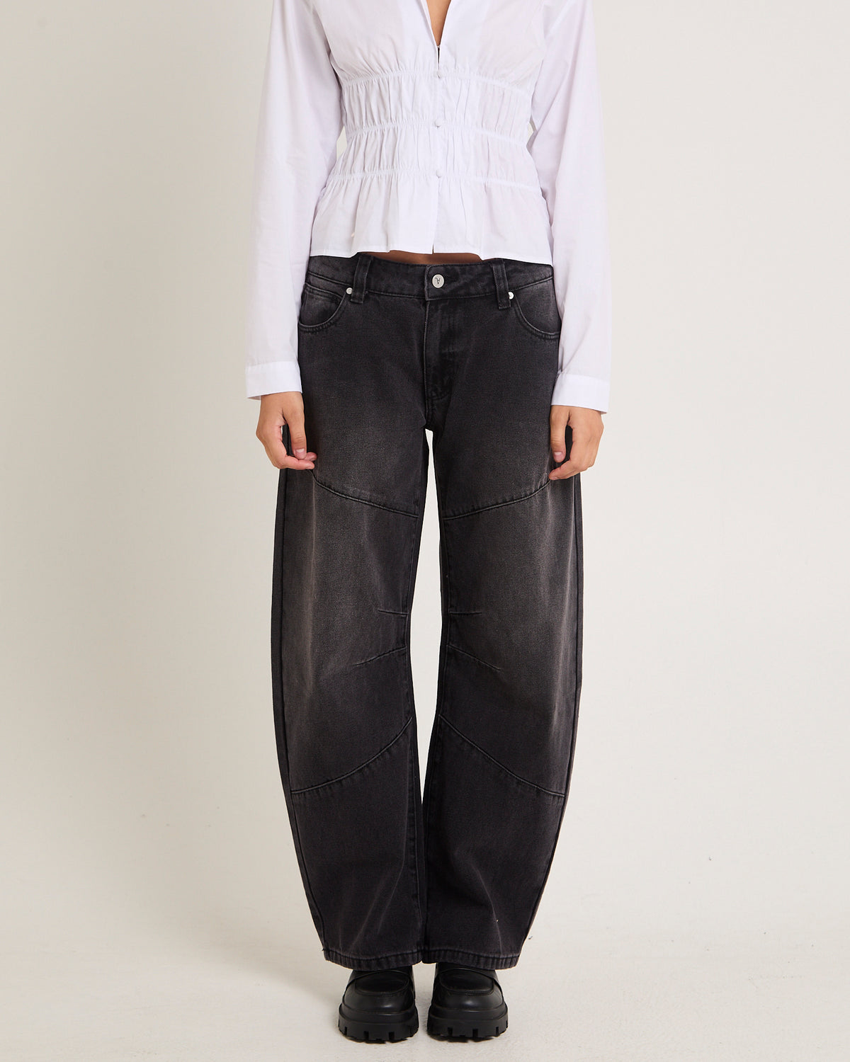 99 Low Barrel Denim Jeans Sophie Worn SOPHIE WORN