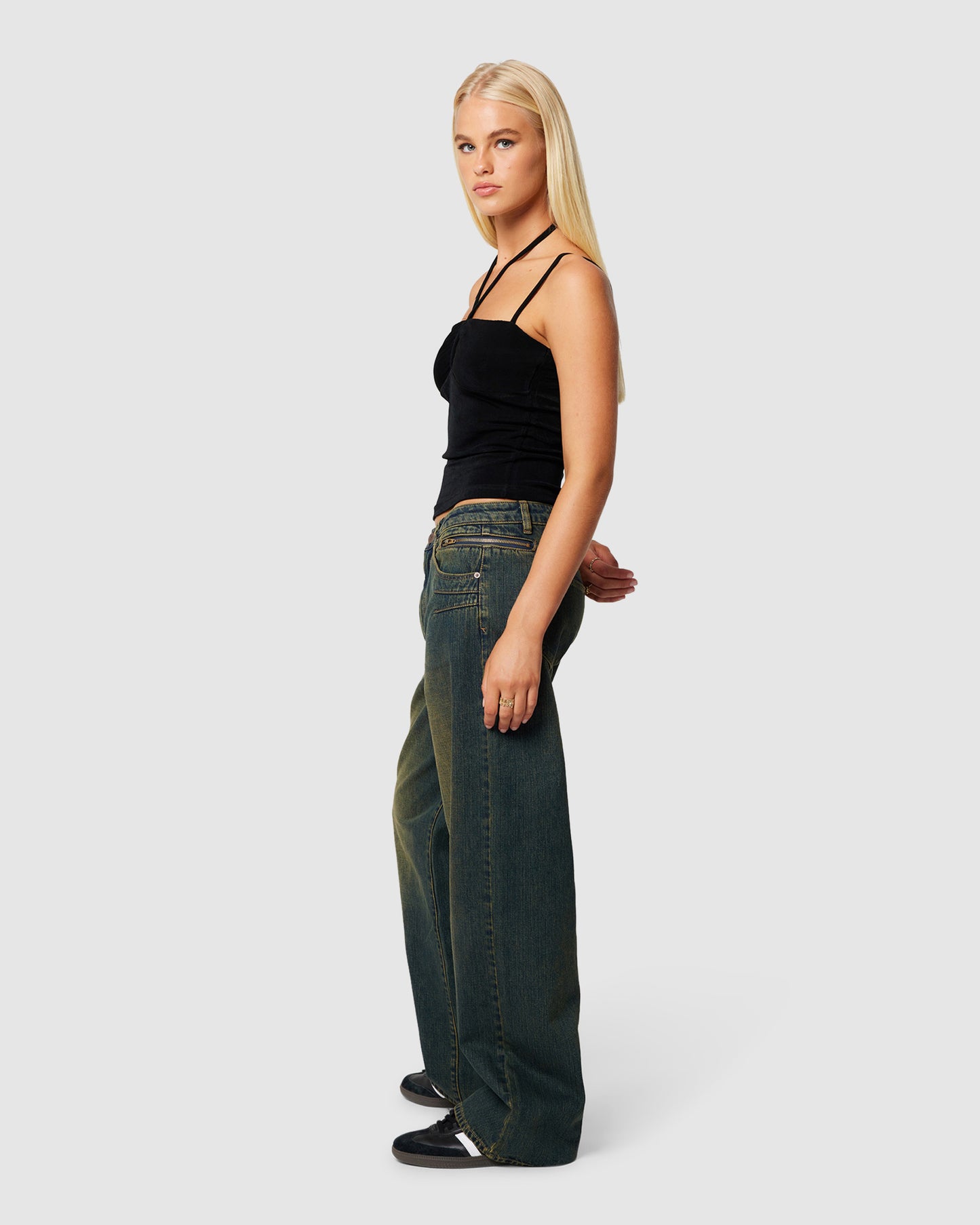 95 Mid Baggy Zip Denim Jeans Xena