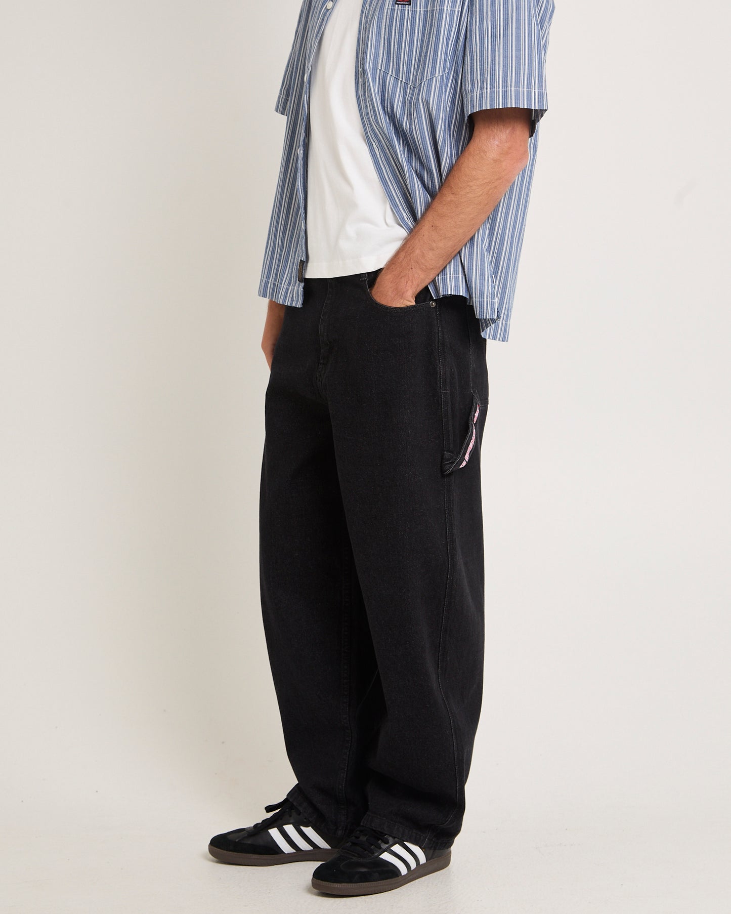 Kay Embroided Wide Leg Denim Pants