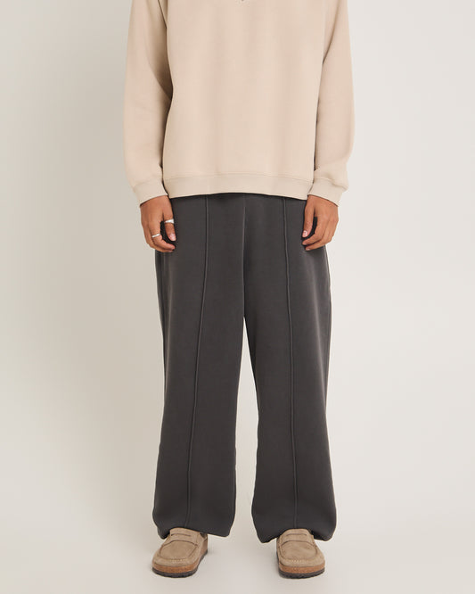 Script Straight Leg Track Pants WASHED BLACK