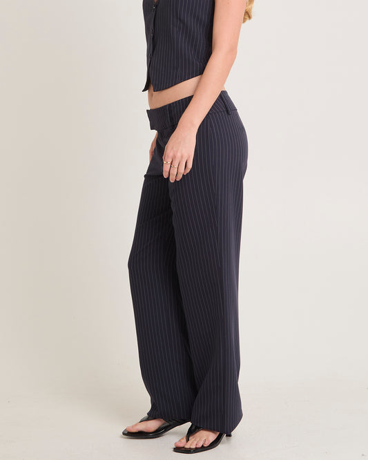 Jaylee Low Rise Pants NAVY PINSTRIPE