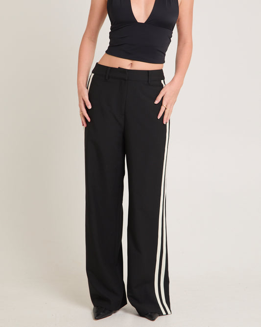 Leon Stripe Detail Suit Pants BLACK