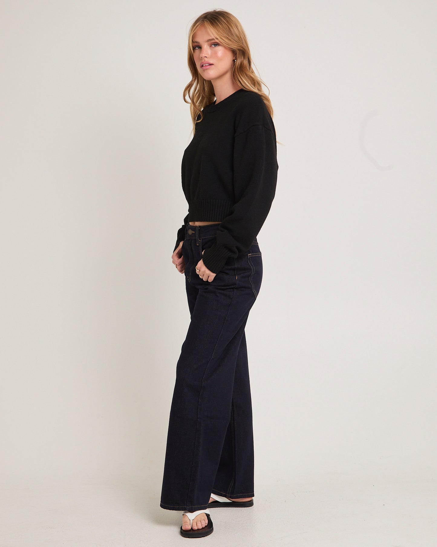 Tasmine Cropped Knit Sweater