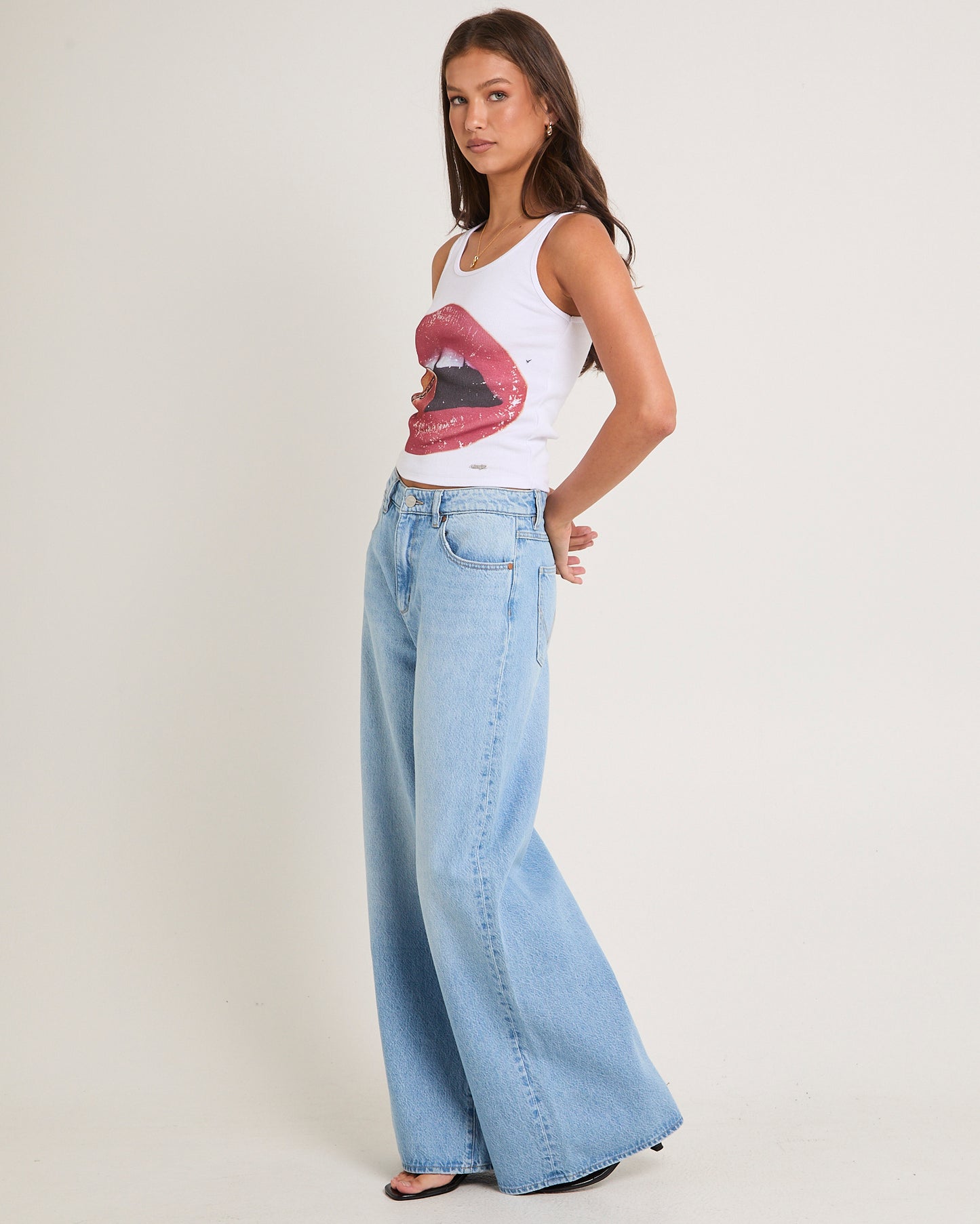 Mid Stevie Relaxed Denim Jeans Set Time Blue