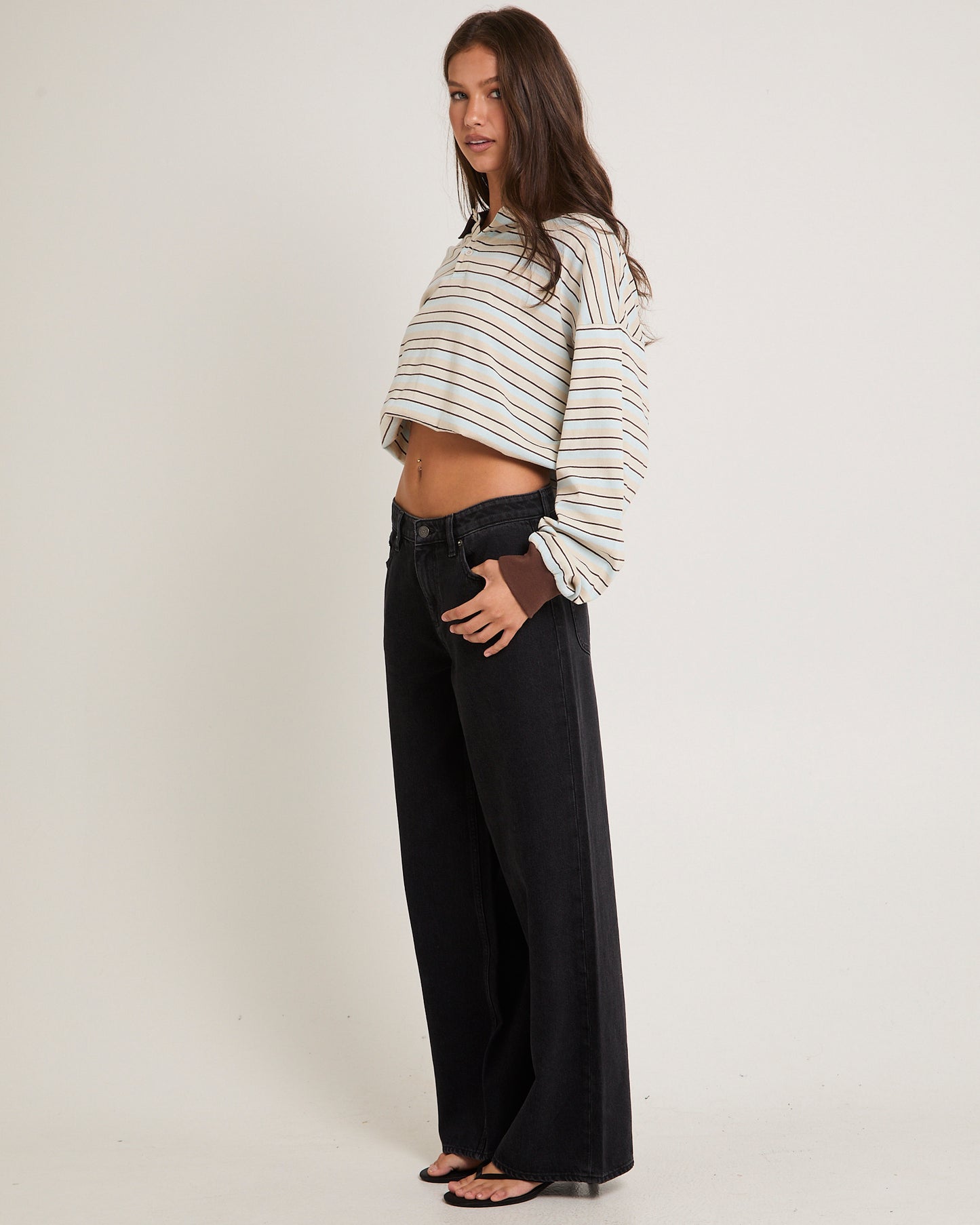 Low Slouch Denim Jeans Black Super Used