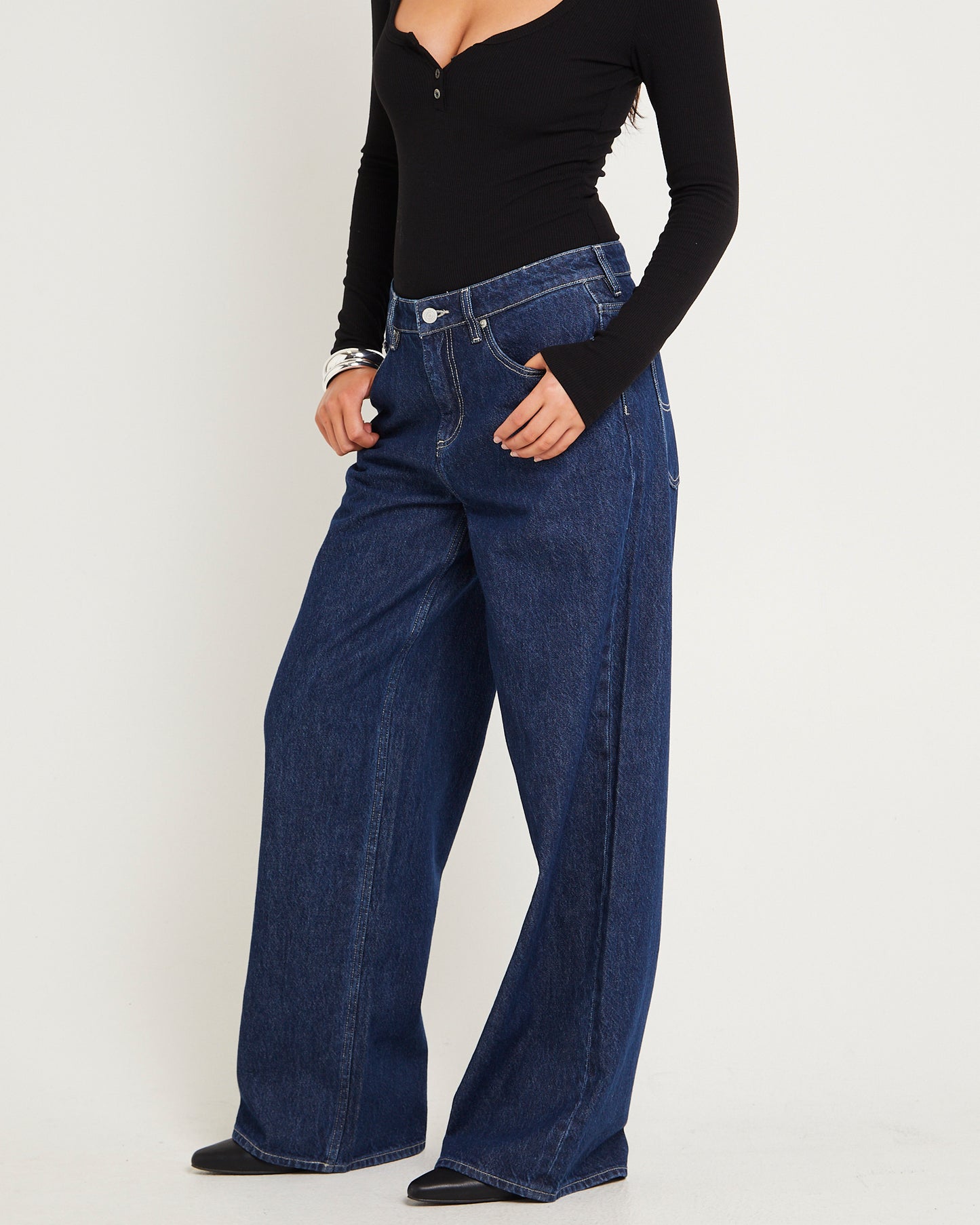 Low Slouch Relaxed Denim Jeans Indigo Exchange