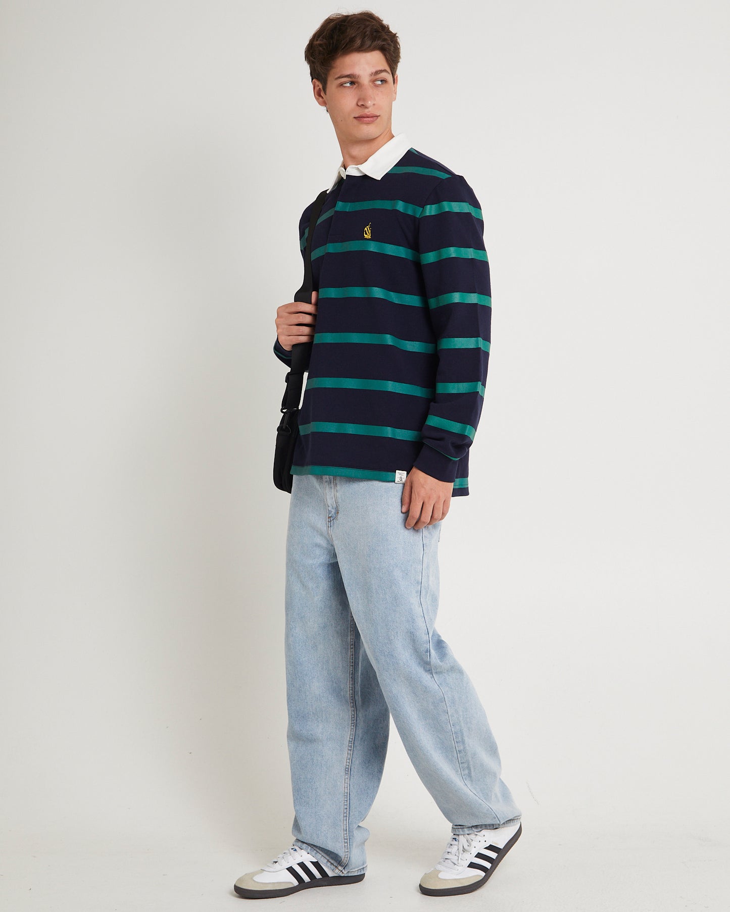 Rugby Stripe Long Sleeve Polo