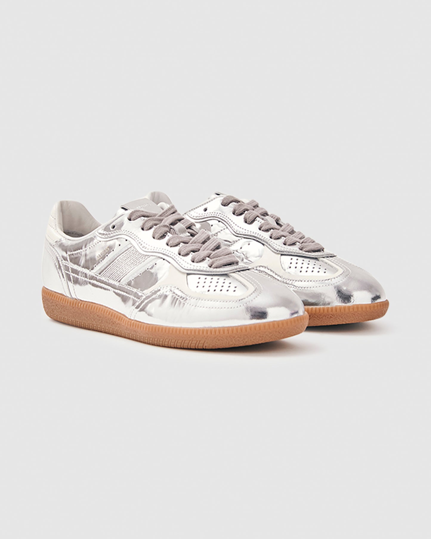 Tb.490 Rife Shimmer Silver Cream Leather Sneakers