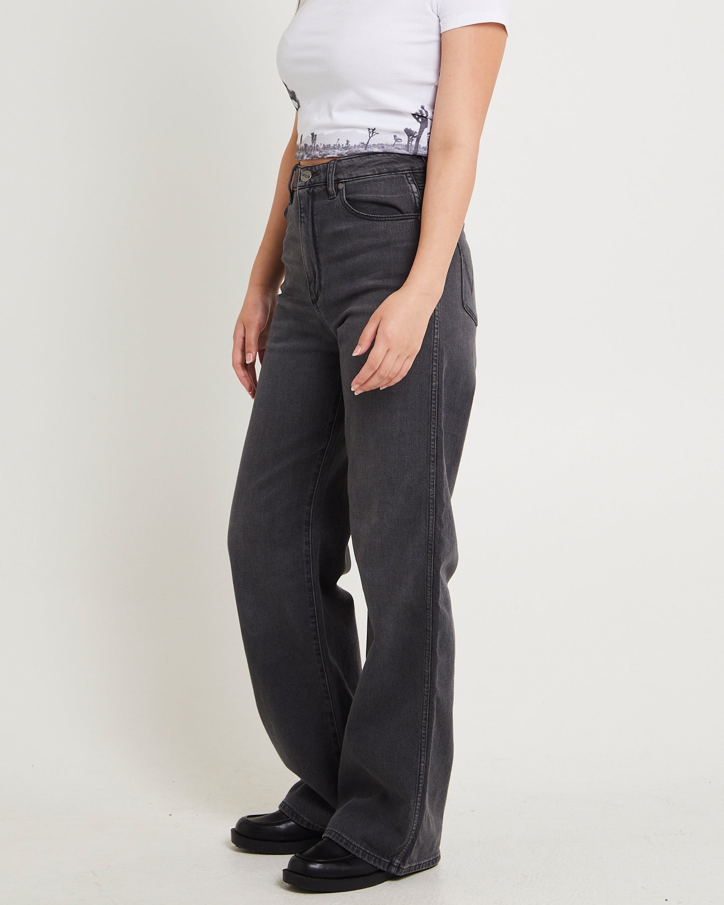 Hi Bells Flared Denim Jeans Highway Black