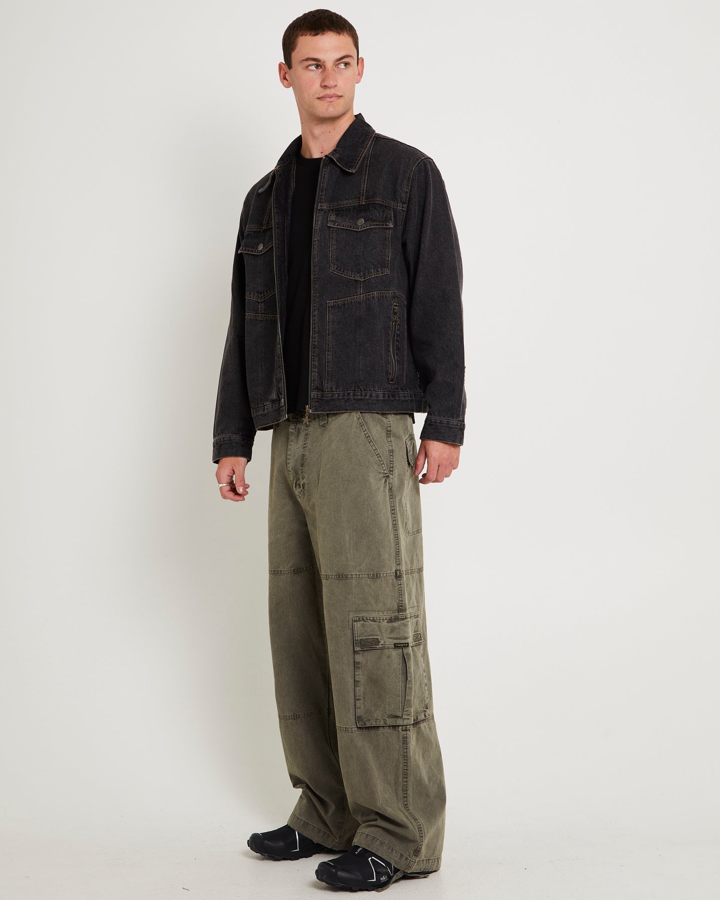 Halls Cropped Harrington Denim Jacket