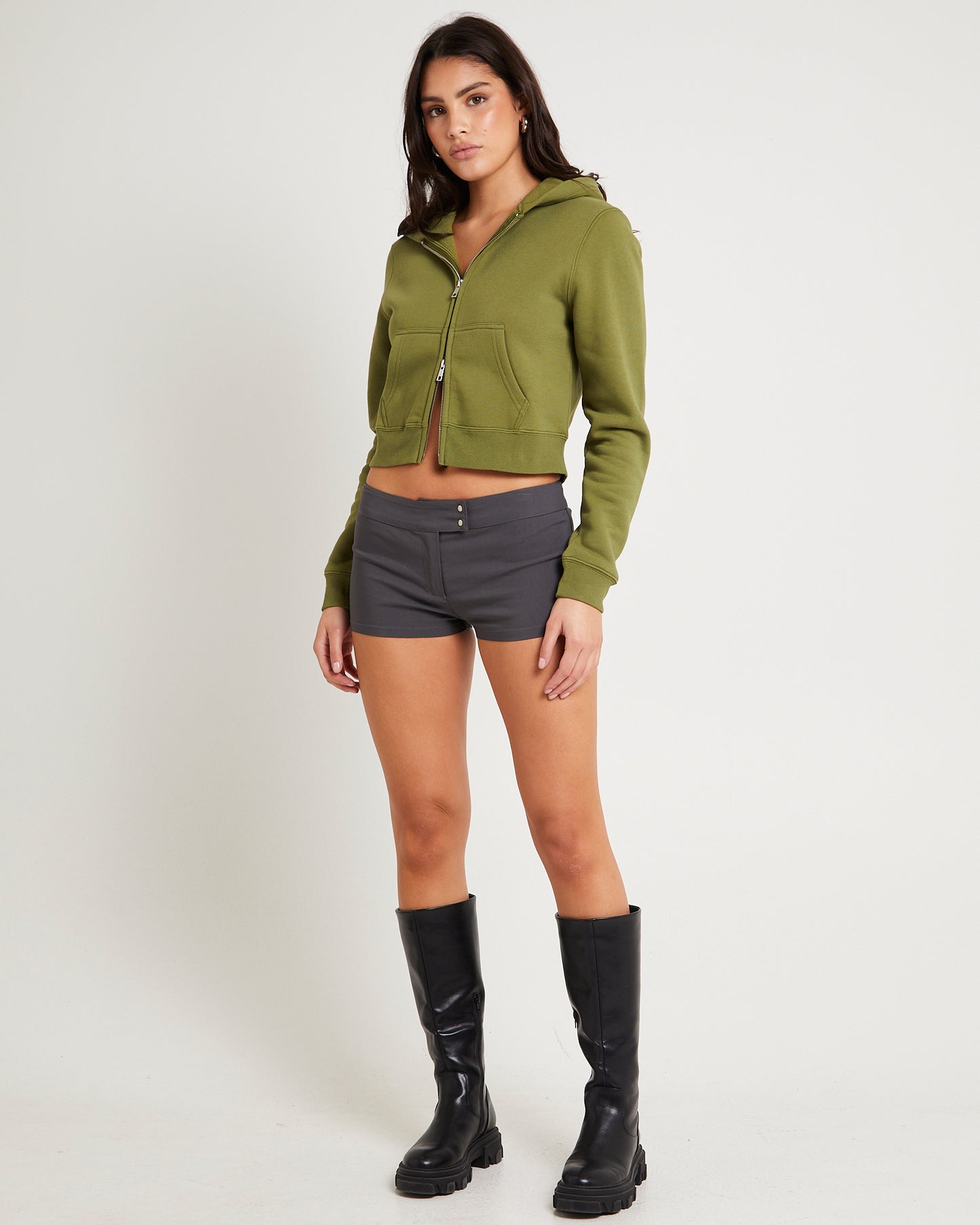Nalo Cropped Fleece Hoodie
