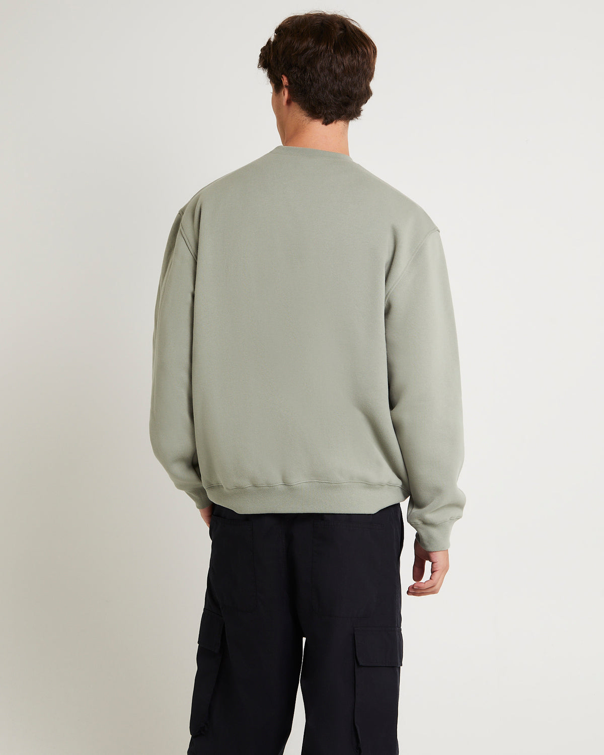 Shawn Script Crew Sweatshirt SEAGRASS
