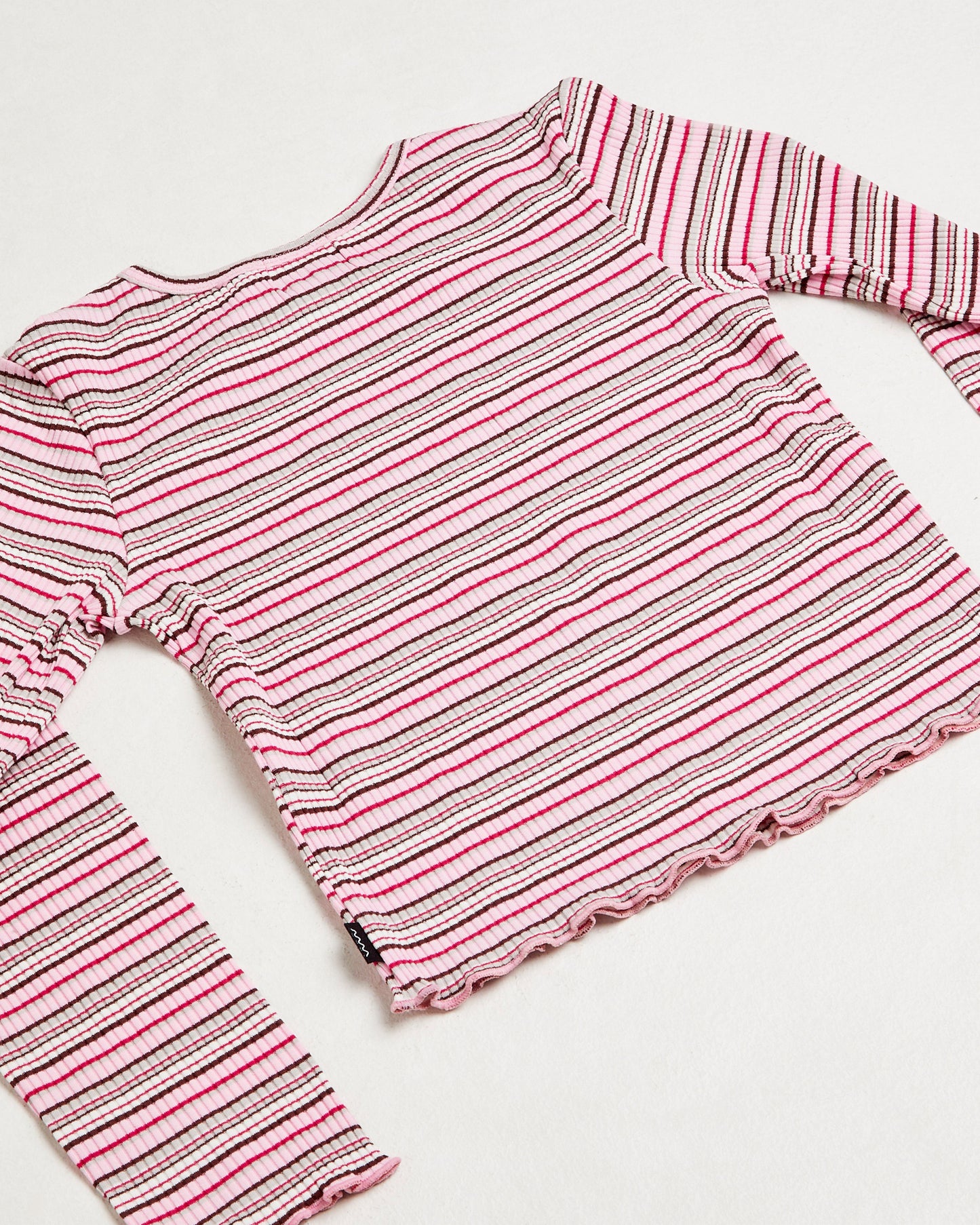 Charlotte Striped Ribbed Long Sleeve Shirt