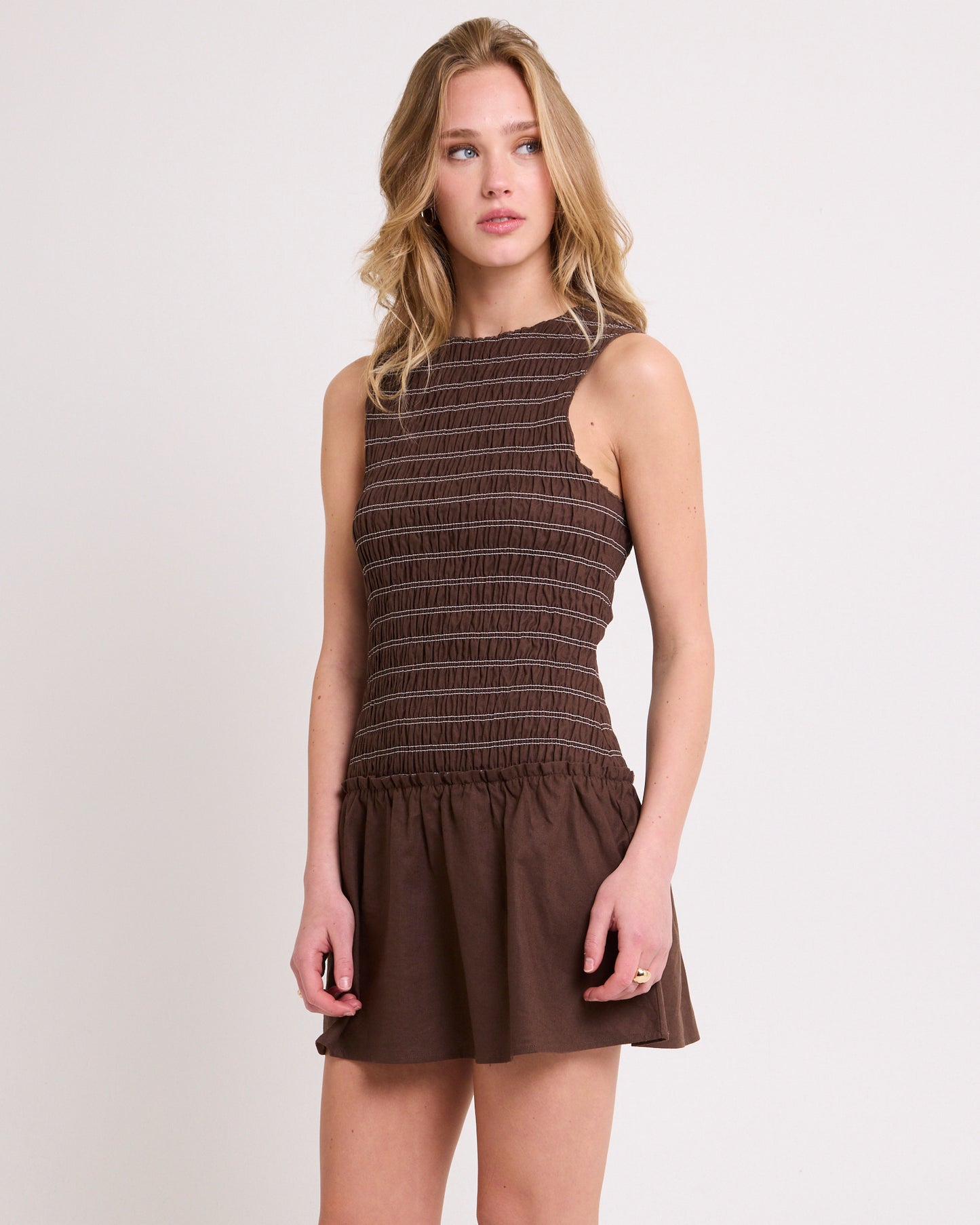 Delmore Shirred Mini Dress