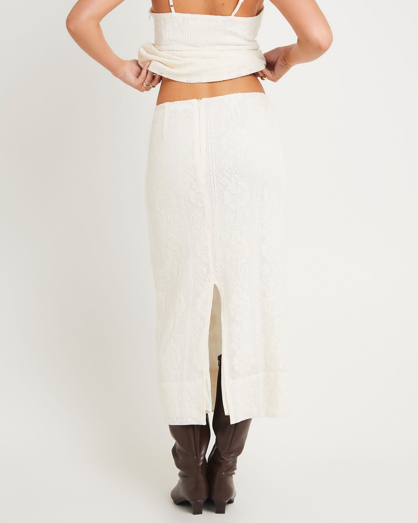 Doiley Lace Midi Skirt