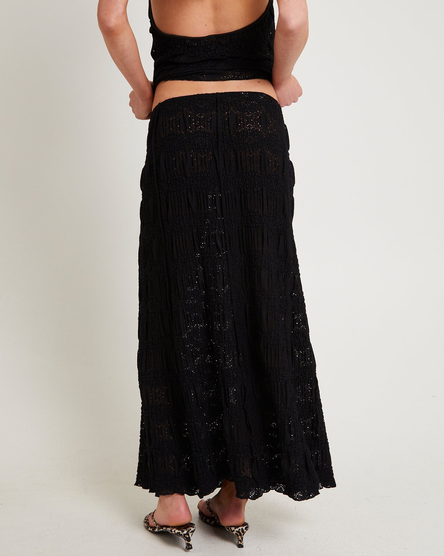 Amore Asymmetrical Textured Maxi Skirt