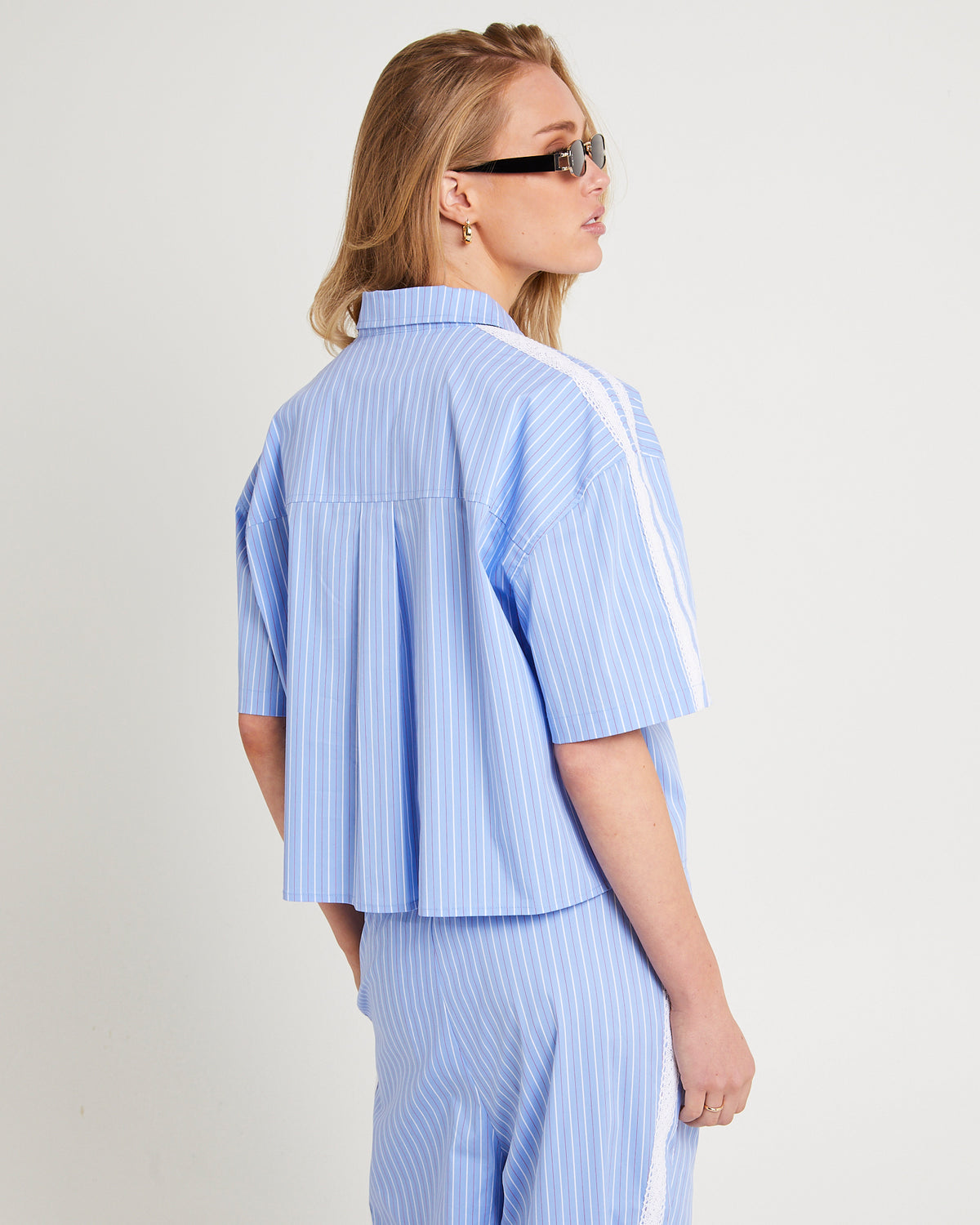 Hideaway Sports Stripe Short Sleeve Shirt BLUE