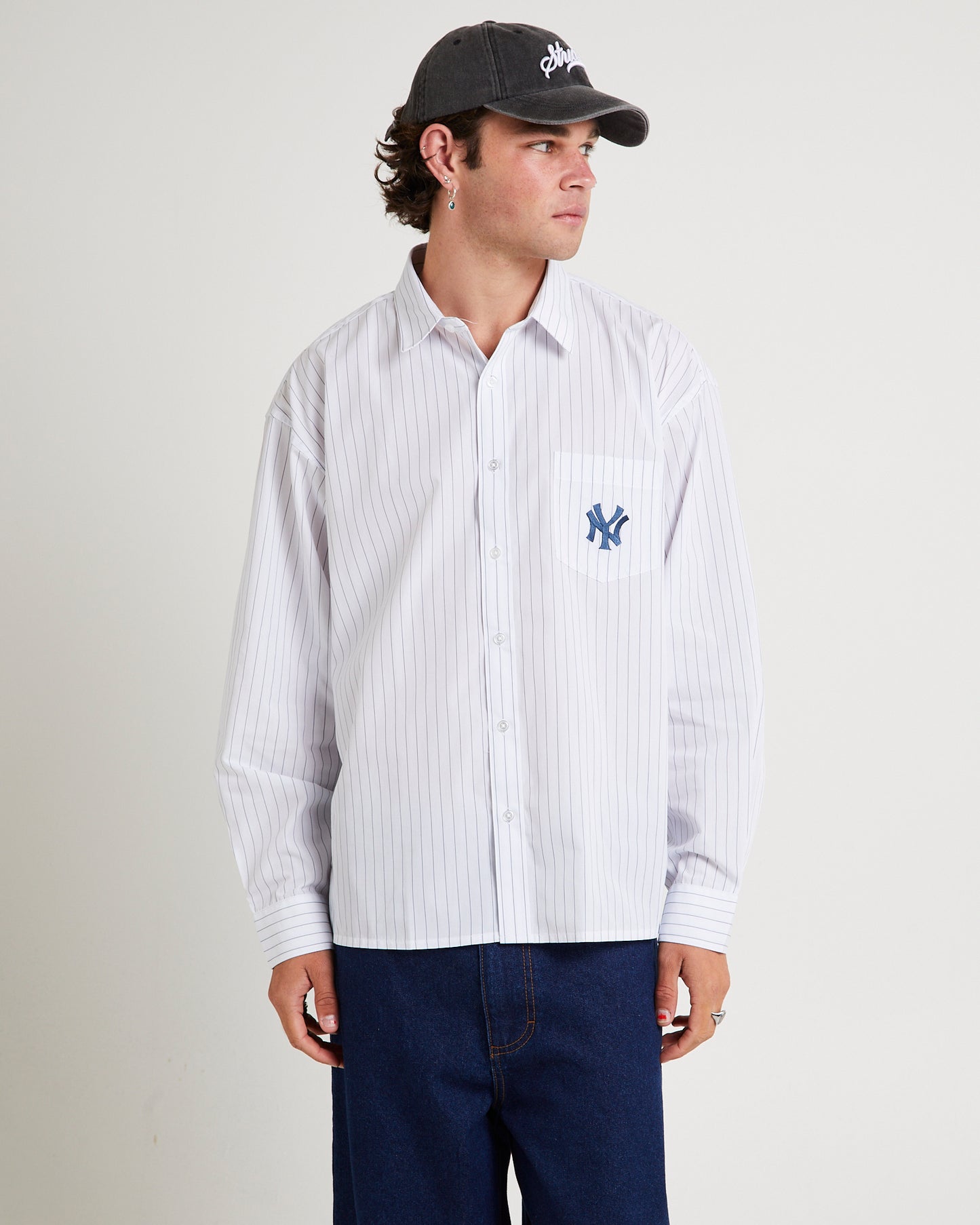 New York Yankees Pinstripe Button Up Shirt