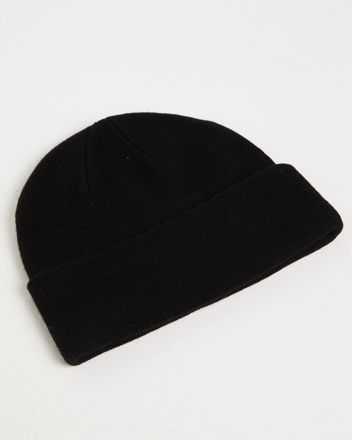 Beanie With Oval Logo Embroidery Patch BLACK