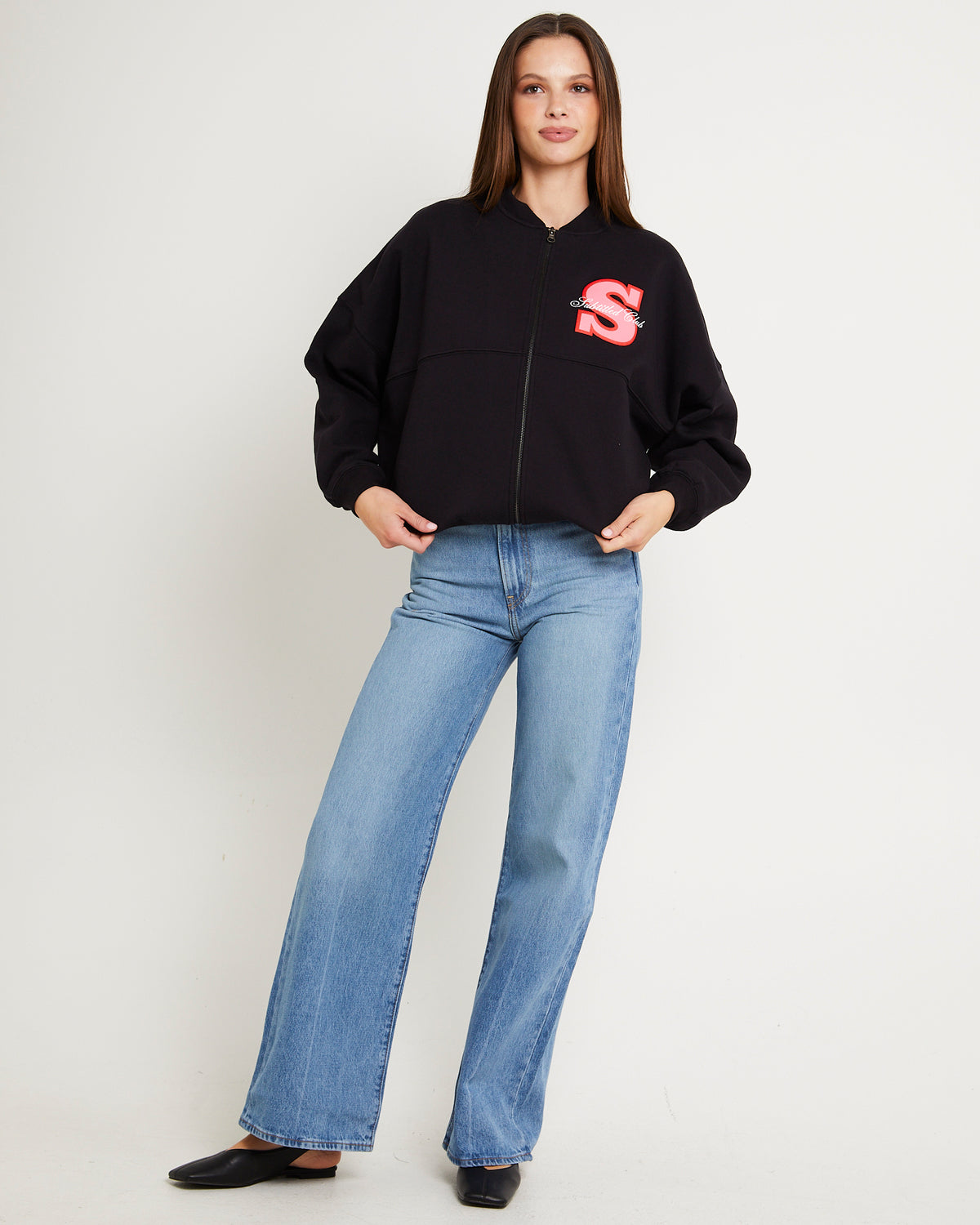 California Club Zip Bomber Jacket BLACK