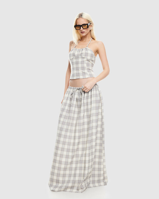 Sweet Escape Cami SMOKE PLAID