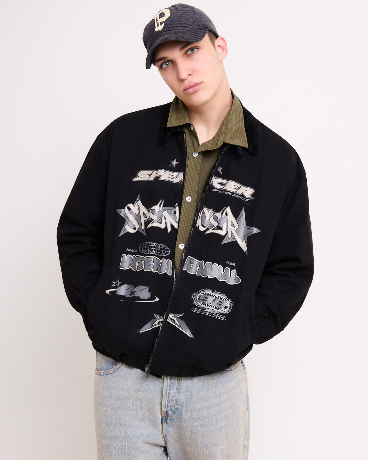 Stacked Logo Jacket BLACK