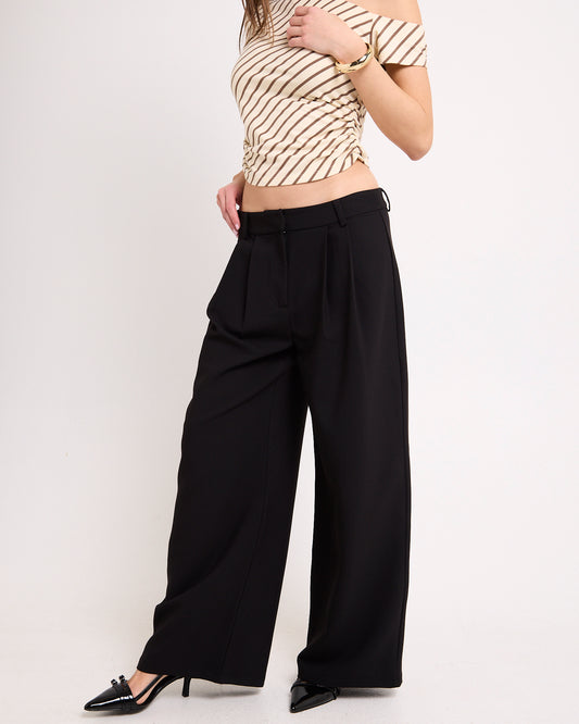 Emory Low Rise Tailored Pants BLACK