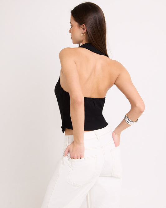 Maddy Ruched Shirt BLACK