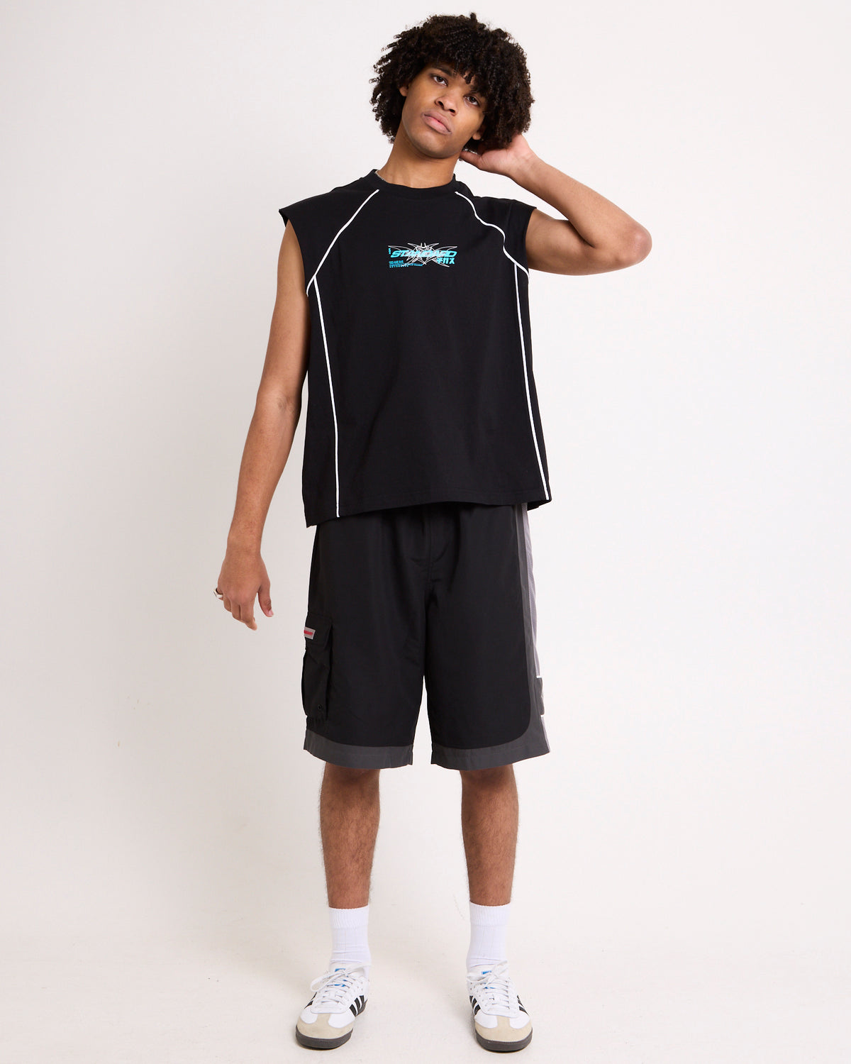 Whipped Sleeveless Tank BLACK