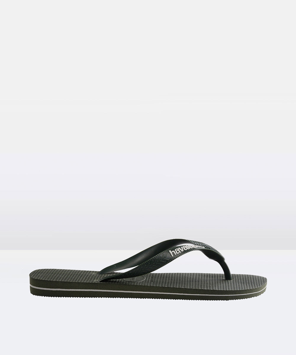 Top Rubber Logo Thongs OLIVE