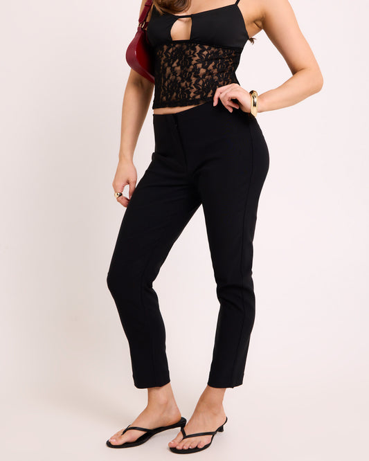Polly Bengaline Capri Pants BLACK