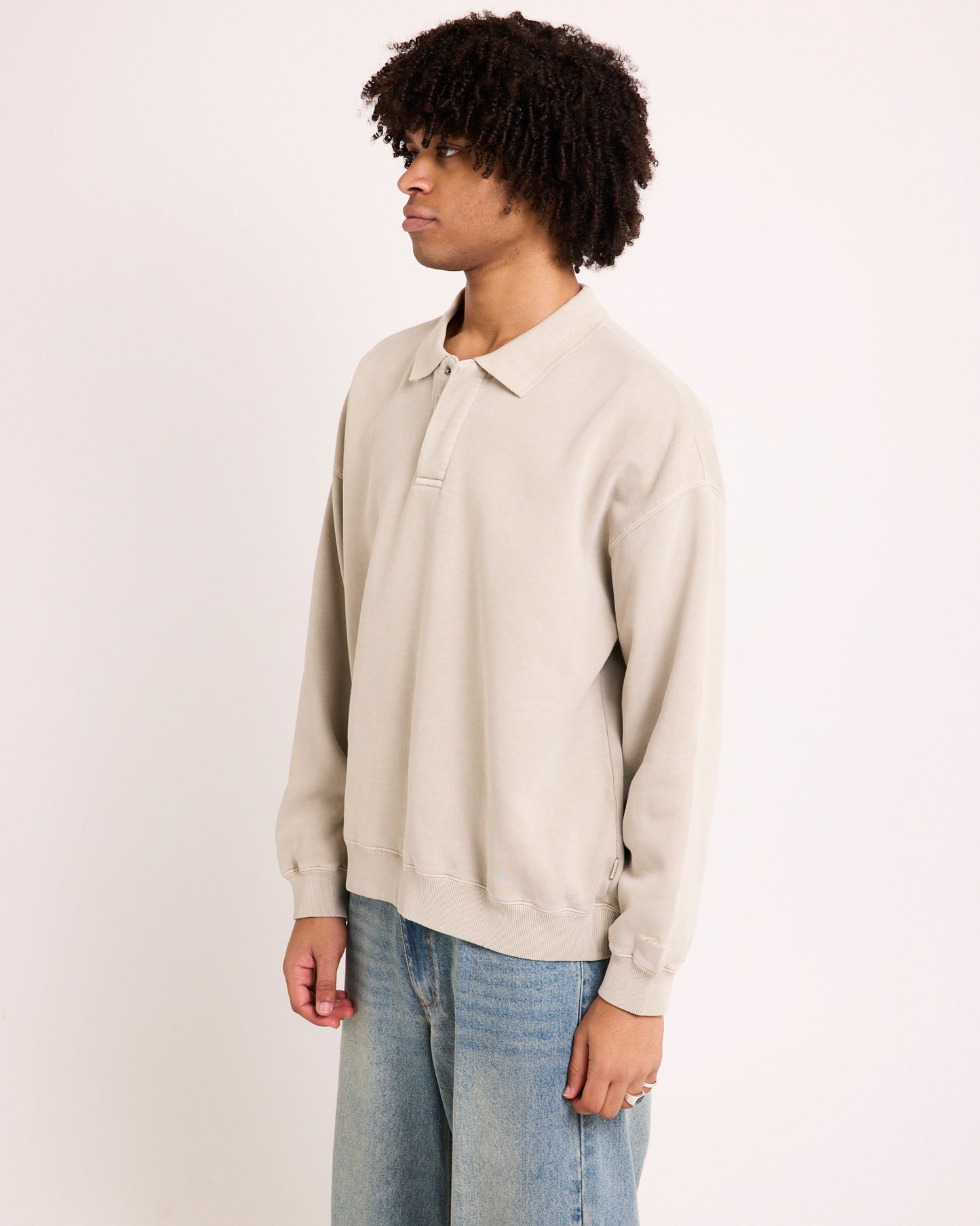 Script Fleece Polo Shirt