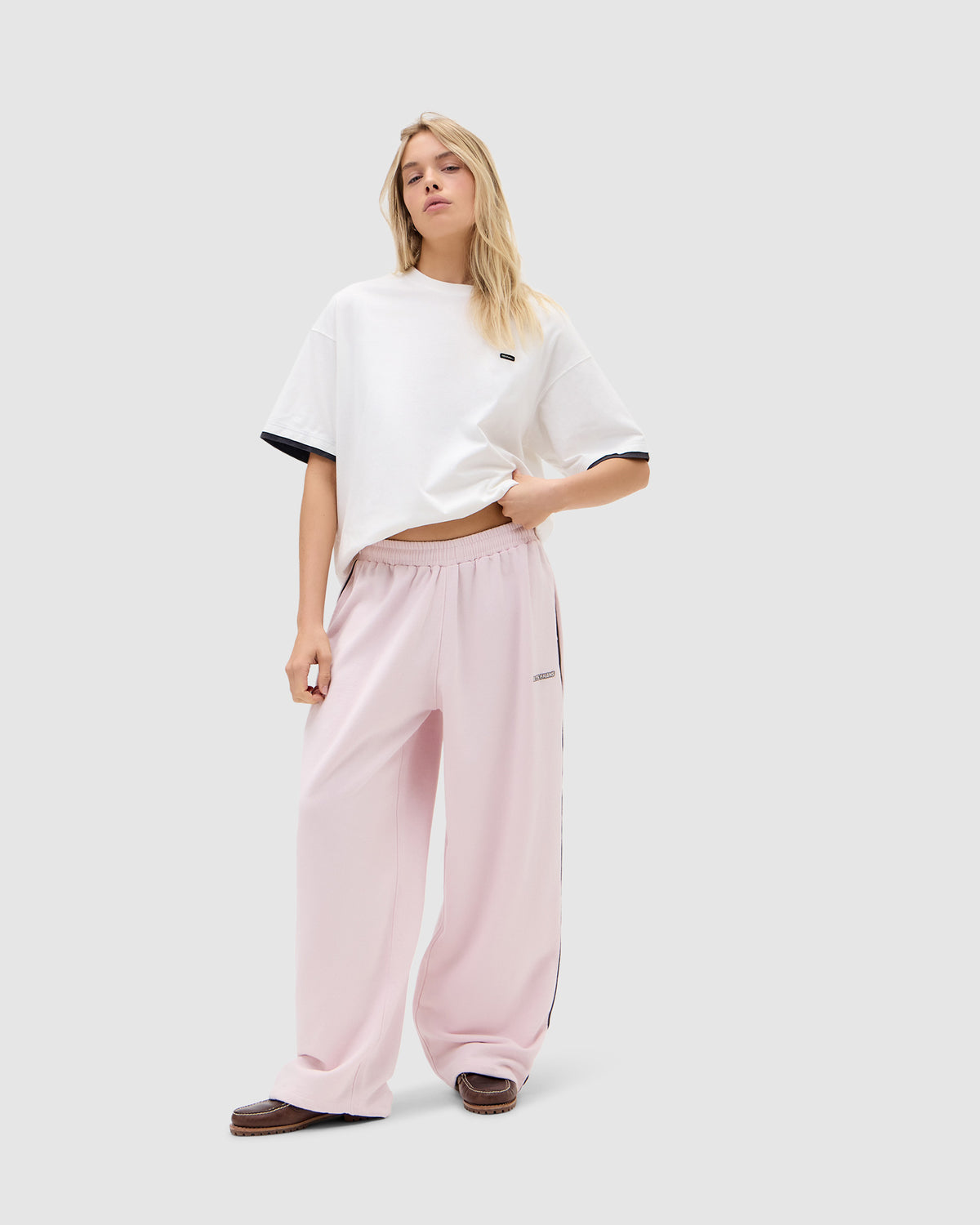 Harri Wide Leg Jogger Pants ROSE