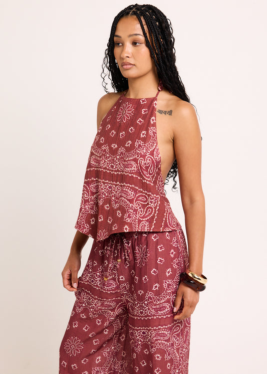 Gina Tie Up Scarf Top MULTI