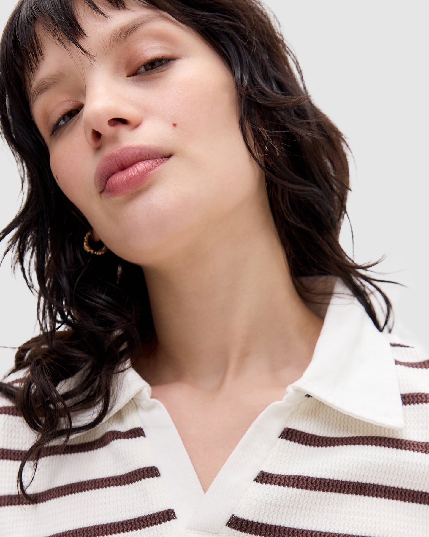 Waffle Shrunken Stripe Rugby Shirt