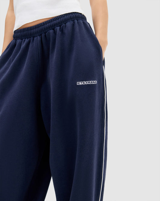 Harri Wide Leg Jogger Pants NAVY-4405