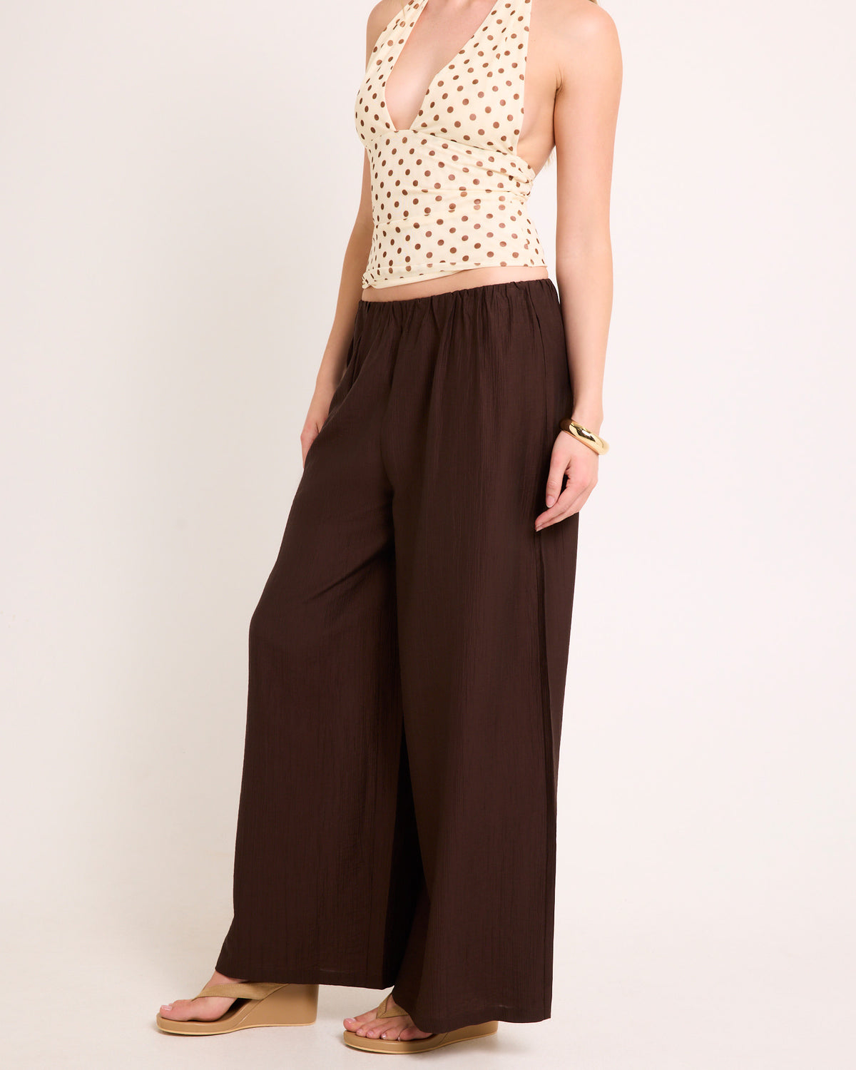 Skye Wide Leg Pants CHOCOLATE