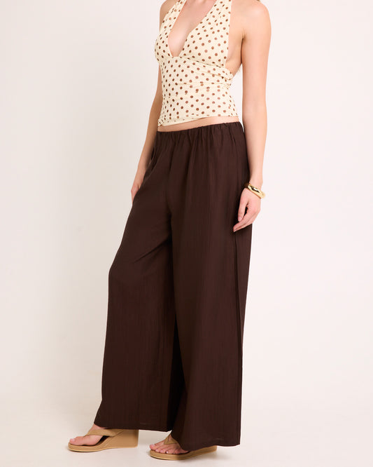 Skye Wide Leg Pants CHOCOLATE