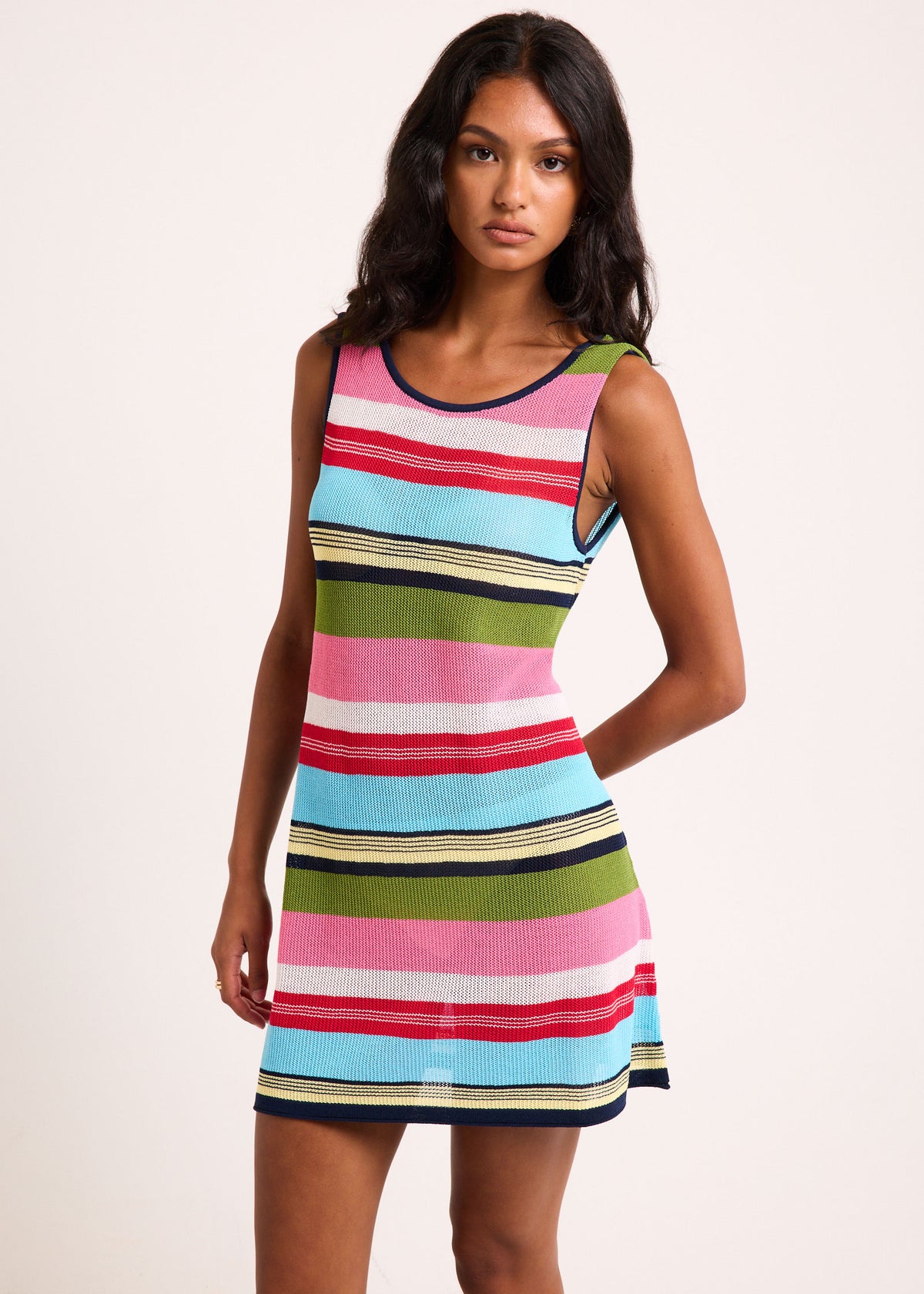 Alicante Stripes Knit Mini Dress STRIPES