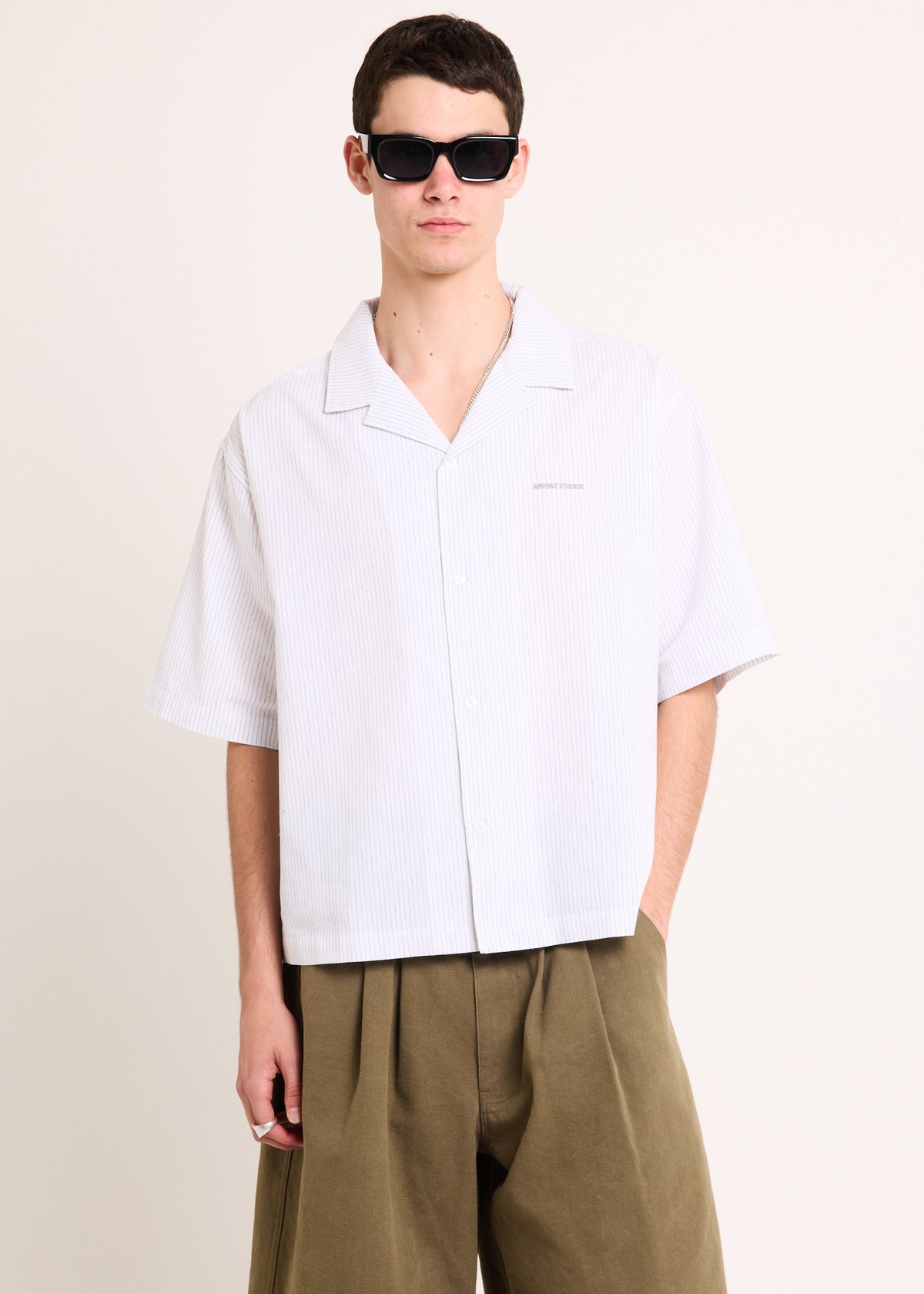 Northern Stripe Short Sleeve Shirt NATURAL