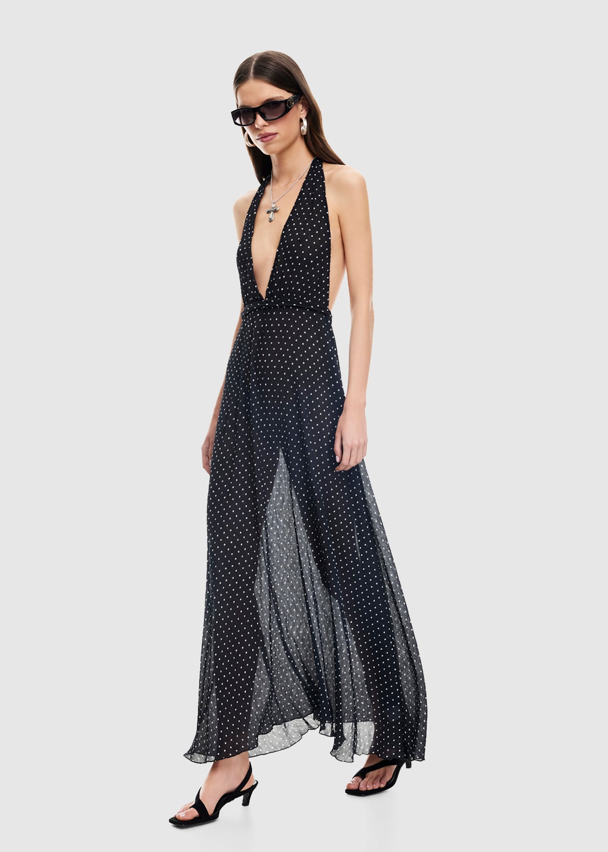 District Maxi Dress ONYX POLKA